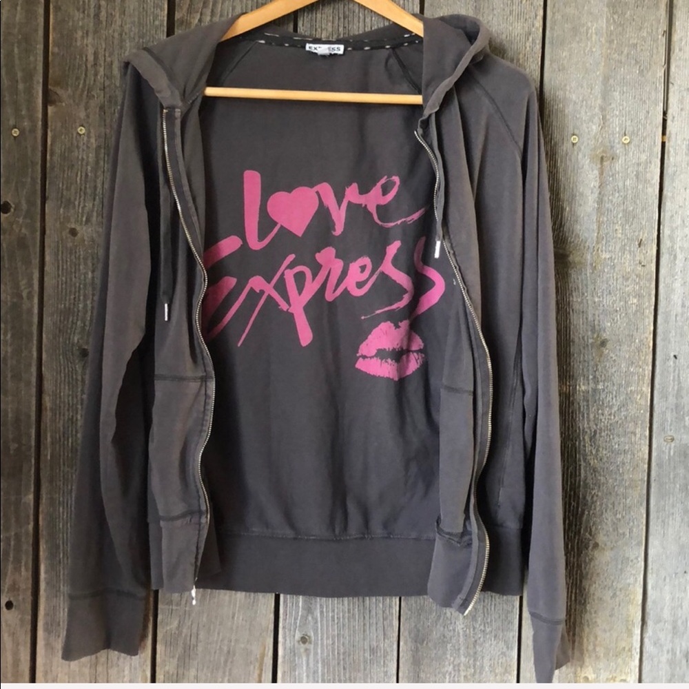 Dark grey Express stretchy hoodie large